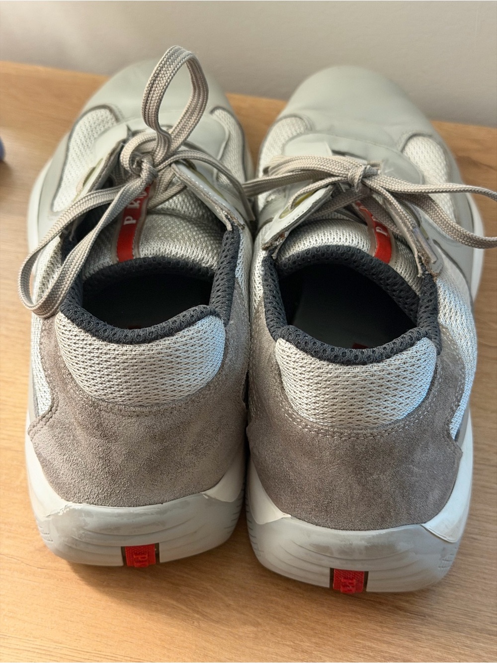 Prada Cup Men's Gray Casual Lace-Up Sneakers - Picture 7 of 16